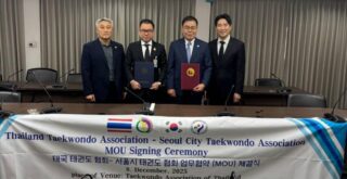 วันที่ 8 ธันวาคม 2568 คุณธนฑิตย์  รักตะบุตร เลขาธิการสมาคมกีฬาเทควันโดแห่งประเทศไทย และ Mr.Ja Hyong Lee นายกสมาคมเทควันโดแห่งกรุงโซล ร่วมลงนามบันทึกความเข้าใจเพื่อส่งเสริมการแลกเปลี่ยนและพัฒนากีฬาเทควันโดระหว่างทั้งสองประเทศ ในการแข่งขันกีฬาซีเกมส์ที่กำลังจะมาถึงนี้

โดย สมาคมเทควันโดแห่งกรุงโซลจะส่งทีมนักแสดงร่วมโชว์ ในการแข่งขันกีฬาซีเกมส์ ครั้งที่ 33 ในวันที่ 10 ธันวาคม  2568 เวลา 13.00 น. ณ ไอส์แลนด์ฮอลล์  ศูนย์การค้าแฟชั่นไอส์แลนด์ 🥋🇹🇭👍🏻