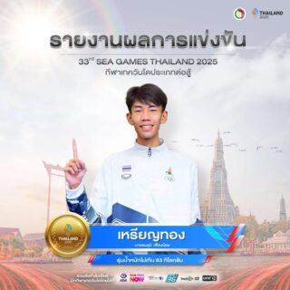 🎉ขอแสดงความยินดี🎉
กับ
🥇นายธนภูมิ  เฟื่องน้อย 
🇹🇭รุ่นน้ำหนักไม่เกิน 63 กิโลกรัม

ได้รับรางวัลเหรียญทอง🥇

ในการแข่งขันกีฬาซีเกมส์ ครั้งที่ 33  
ณ ไอส์แลนด์ฮอลล์  ศูนย์การค้าแฟชั่นไอส์แลนด์ 
วันเสาร์ที่ 13 ธันวาคม 2568 

ขอแสดงความยินดีด้วยนะคะ 🎉🇹🇭👍🏻